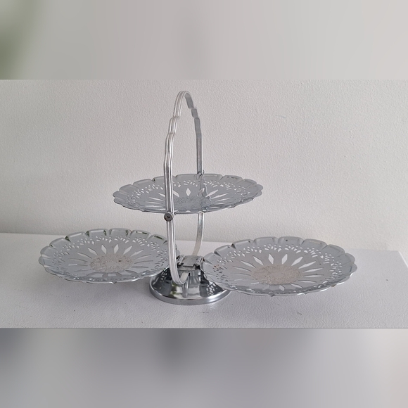 Vintage Chrome-plated metal display trays - Picture 2 of 13